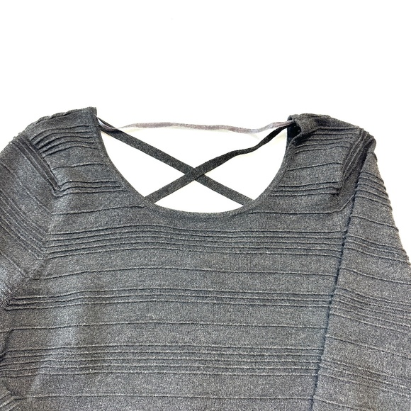Spense Women’s Gray Textured Sweater Size Large 3/4 Sleeve Pullover Knit - Picture 4 of 6